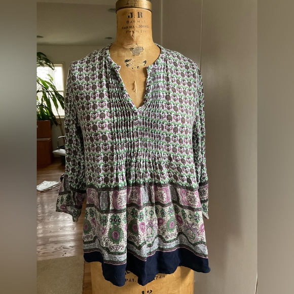 EUC One World Farmers Market gauze peasant Top, M - Picture 5 of 6